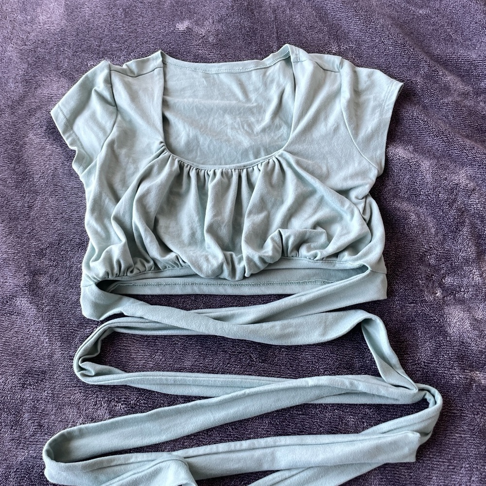 Women's Green/Blue Crop Top